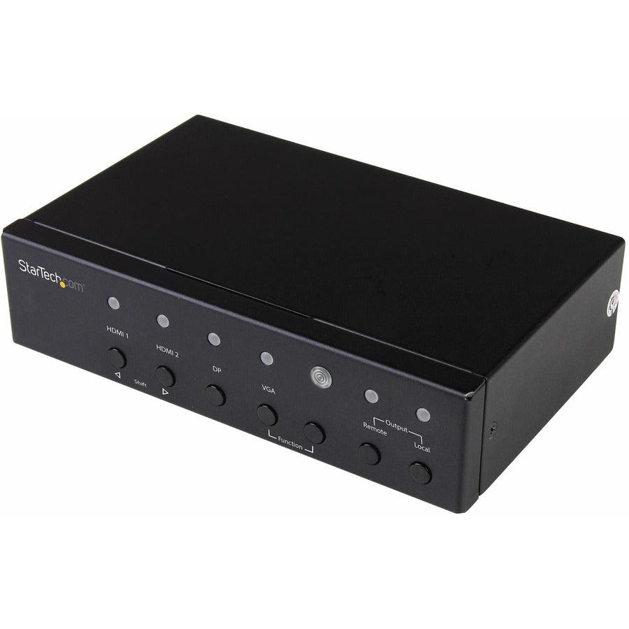 Startech.Com Multi-Input Hdbaset Extender With Built-In Switch - Displayport, Vga And Hdmi Over Cat5E Or Cat6 - Up To 4K