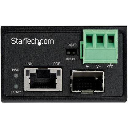 Startech.Com Poe+ Industrial Fiber To Ethernet Media Converter 30W - Sfp To Rj45 -