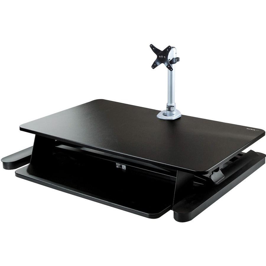 Startech.Com Sit-Stand Desk Converter With Monitor Arm - 35” Wide Work Surface - For Up To 30" Monitor