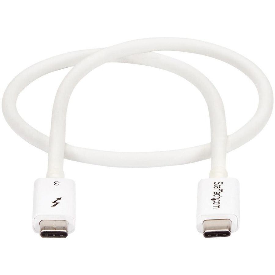Startech.Com Thunderbolt 3 Cable - 40Gbps - 0.5M - White - Thunderbolt, Usb, And Displayport Compatible