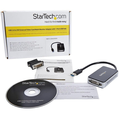 Startech.Com Usb 3.0 To Dvi Adapter With 1-Port Usb Hub  1920X1200