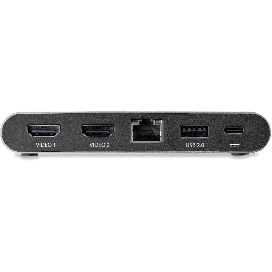 Startech.Com Usb C Dock - 4K Dual Monitor Hdmi Display - Mini Laptop Docking Station - 100W Power Delivery Passthrough - Gbe, 2-Port Usb-A Hub - Usb Type-C Multiport Adapter - 3.3' Cable