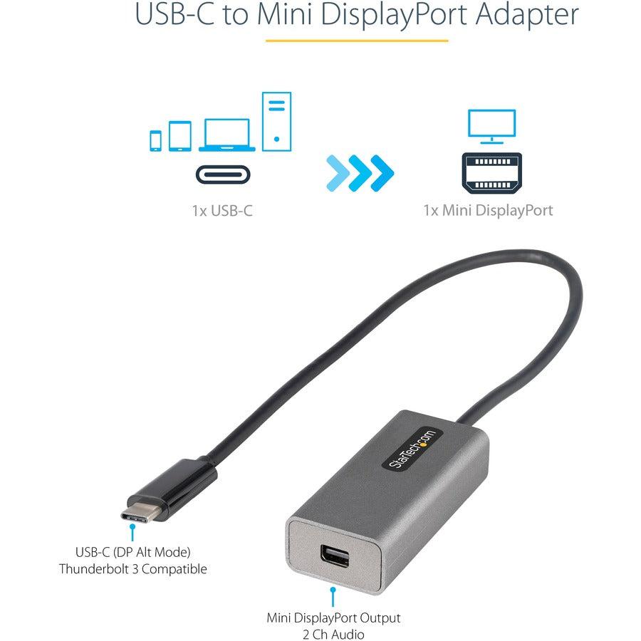 Startech.Com Usb C To Mini Displayport Adapter - 4K 60Hz Usb-C To Mdp Adapter Dongle - Usb Type-C To