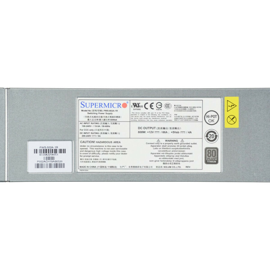 Supermicro Pws-802A-1R Power Supply Unit 800 W 1U Grey