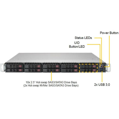 Supermicro Superserver 1029P-Wtrt Intel C622 Lga 3647 (Socket P) Rack (1U) Black