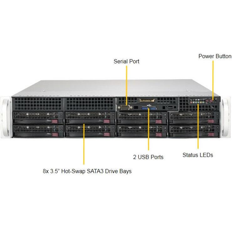 Supermicro Superserver Sys-5029P-Wtr Lga3647 500W 2U Rackmount Server Barebone System (Black)