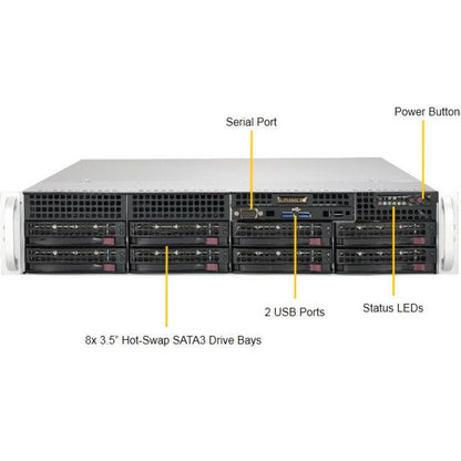 Supermicro Superserver Sys-5029P-Wtr Lga3647 500W 2U Rackmount Server Barebone System (Black)