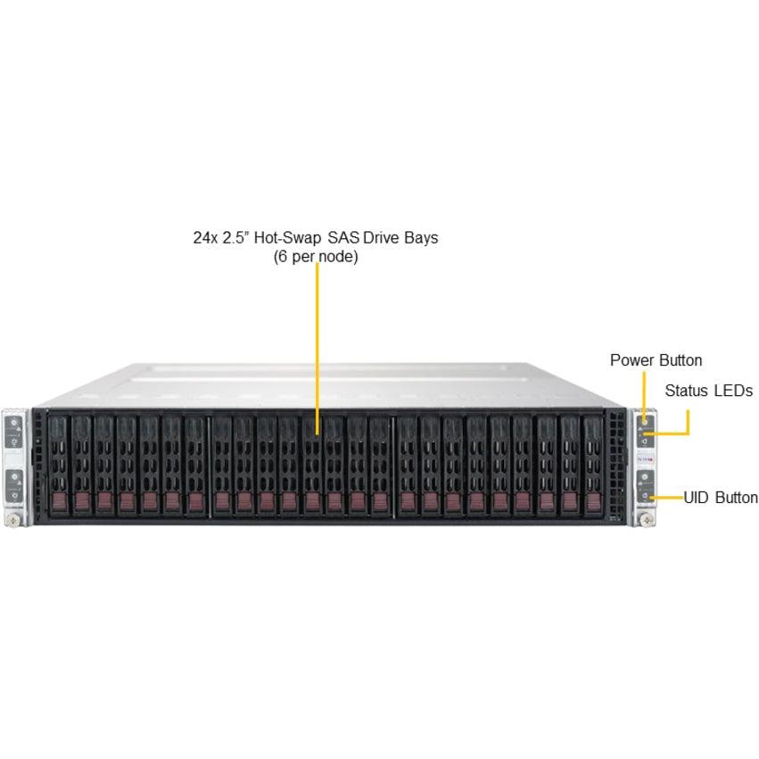 Supermicro Sys-2029Tp-Hc1R Server Barebone Intel® C621 Lga 3647 (Socket P) Rack (2U) Black