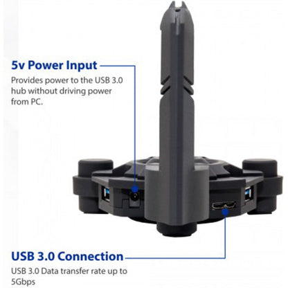 Syba Multimedia Mouse Bungee With 4 Port Usb 3.0 Hub