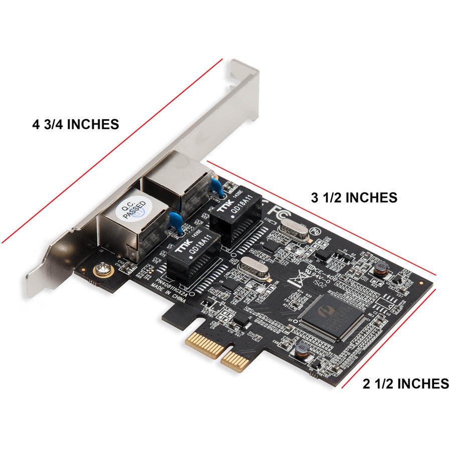 Syba Sy-Pex24028 Dual Port Gigabit Ethernet Network Pci-E Controller Card, W/ Low Profile Bracket