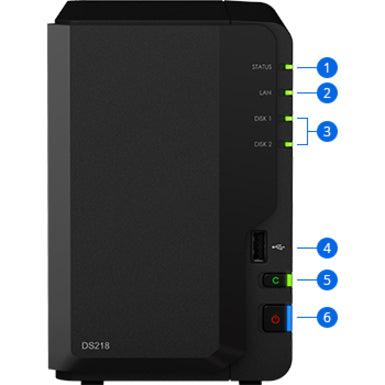 Synology Diskstation Ds218 2-Bay Desktop Nas For Home & Soho