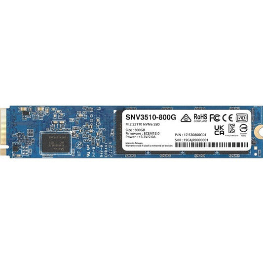 Synology Snv3000 Snv3510-800G 800 Gb Solid State Drive - M.2 22110 Internal - Pci Express Nvme (Pci Express Nvme 3.0 X4)