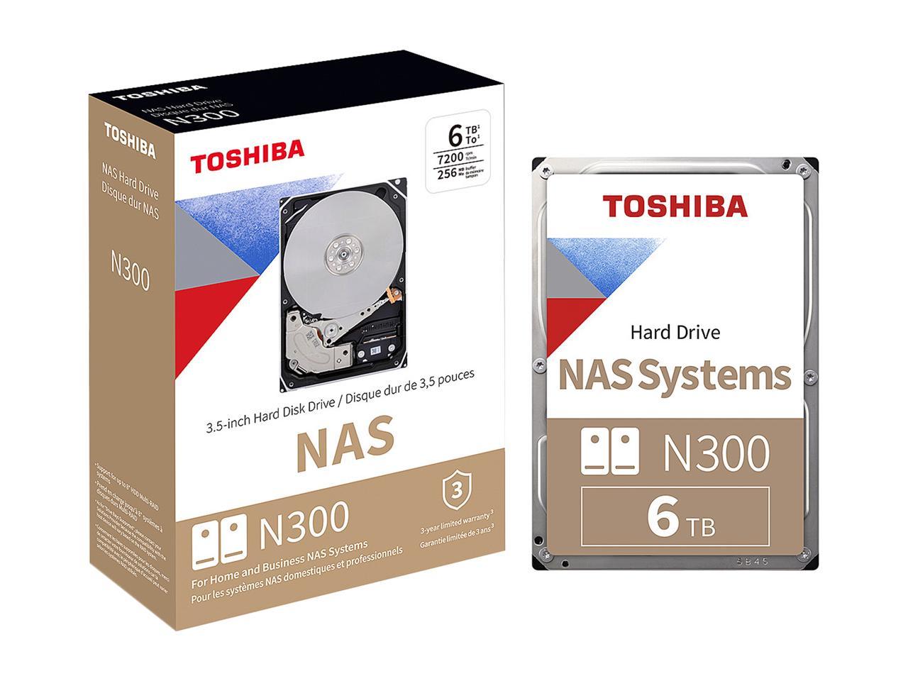 Toshiba N300 Hdwg160Xzsta 6Tb 7200 Rpm 256Mb Cache Sata 6.0Gb/S 3.5" High-Reliability Hard Drive