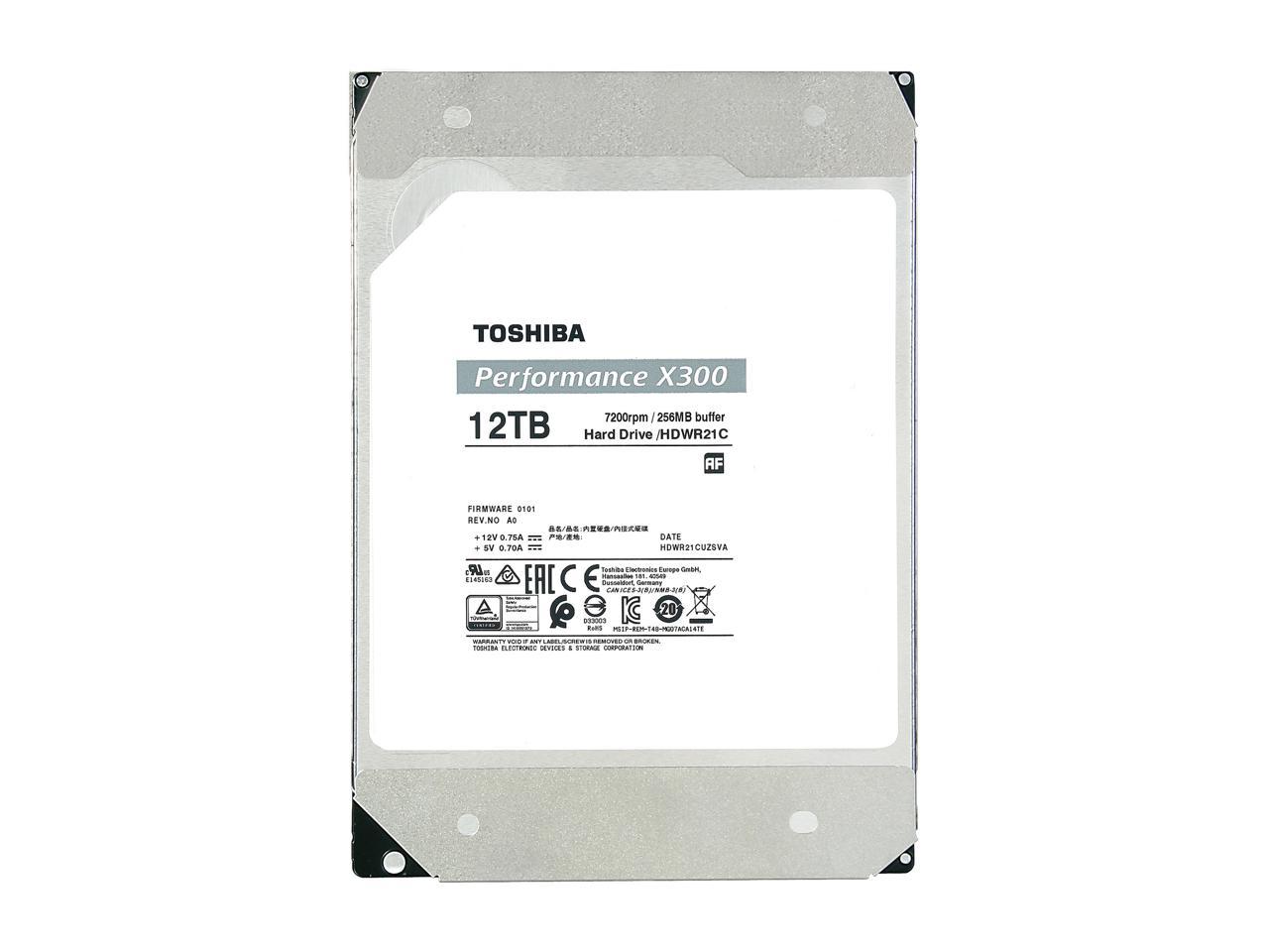 Toshiba X300 Hdwr21Cxzsta 12Tb 7200 Rpm 256Mb Cache Sata 6.0Gb/S 3.5" Internal Hard Drive