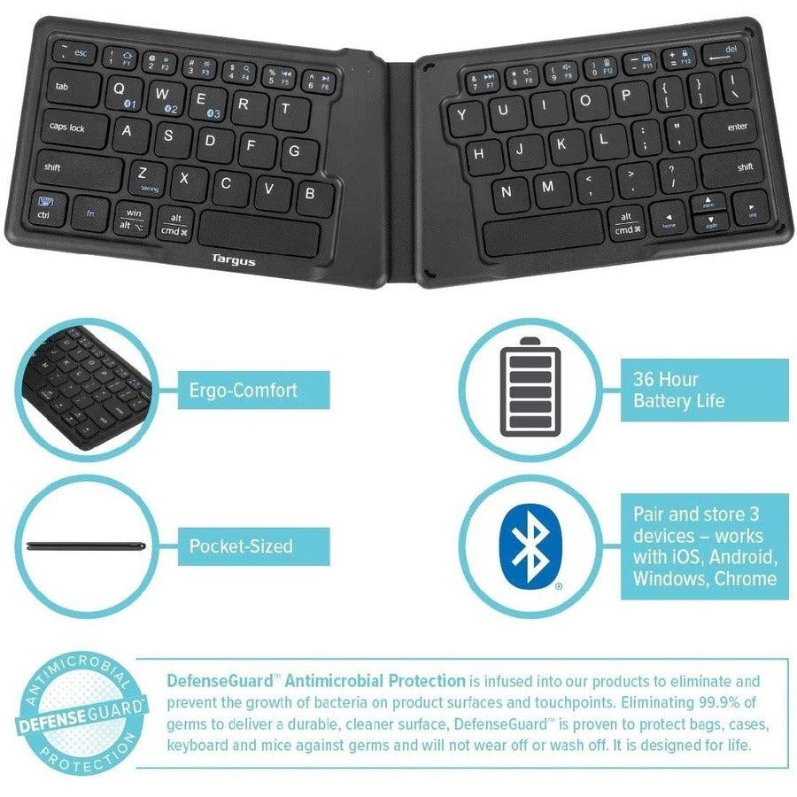 Targus Akf003Us Keyboard Rf Wireless + Bluetooth Qwerty Us International Black