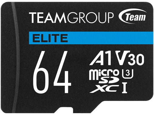 Team 256Gb Elite Microsdxc Uhs-I U3, V30, A1, 4K Uhd Memory Card With Sd Adapter, Speed Up To 90Mb/S (Teausdx256Giv30A103)
