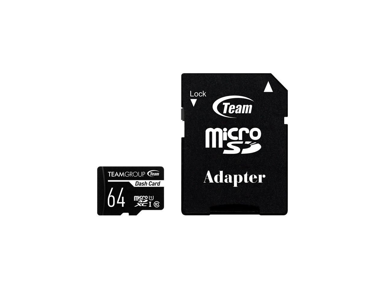 Team 32Gb Dash Card Microsdhc Uhs-I/U1 Class 10 Memory Card With Adapter, Speed Up To 80Mb/S (Tdusdh32Guhs03)