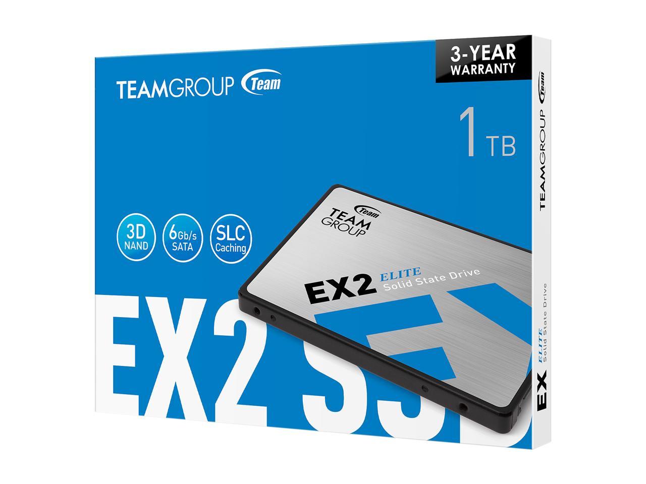 Team Group Ex2 2.5" 1Tb Sata Iii 3D Nand Internal Solid State Drive (Ssd) T253E2001T0C101