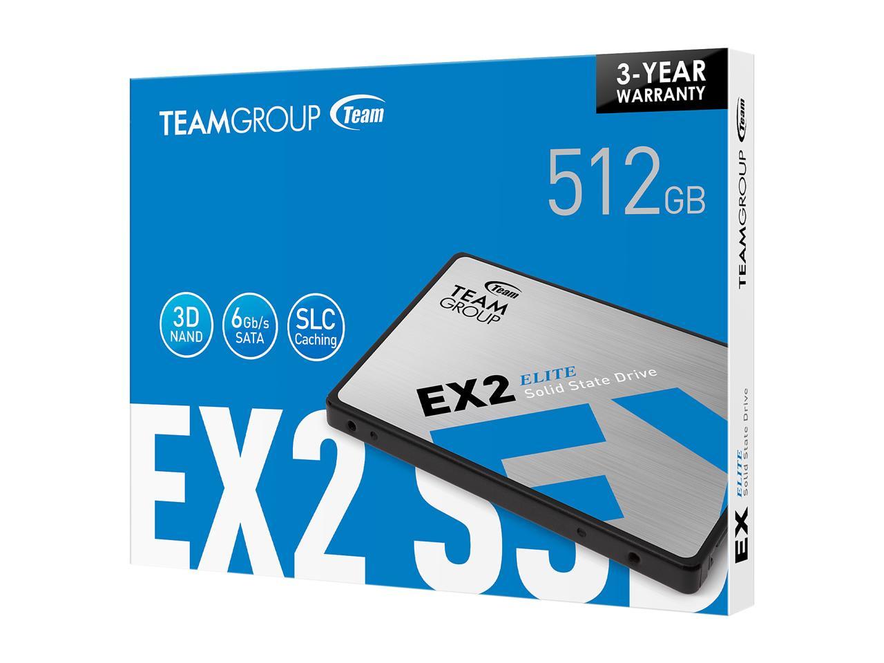 Team Group Ex2 2.5" 512Gb Sata Iii 3D Nand Internal Solid State Drive (Ssd) T253E2512G0C101
