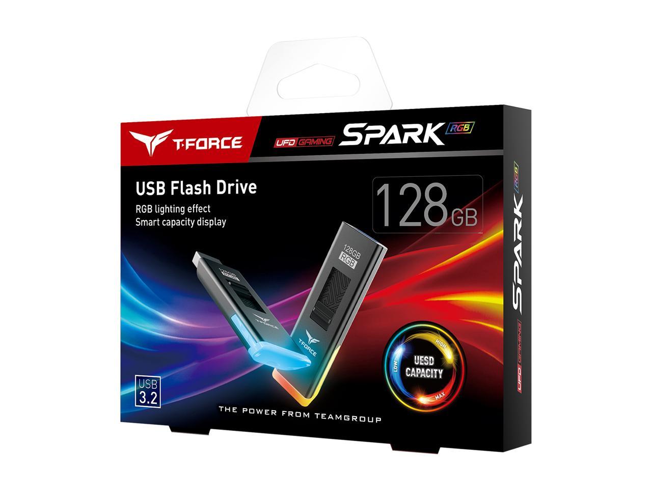 Team T-Force Spark Rgb 128Gb Usb 3.2 Flash Drive