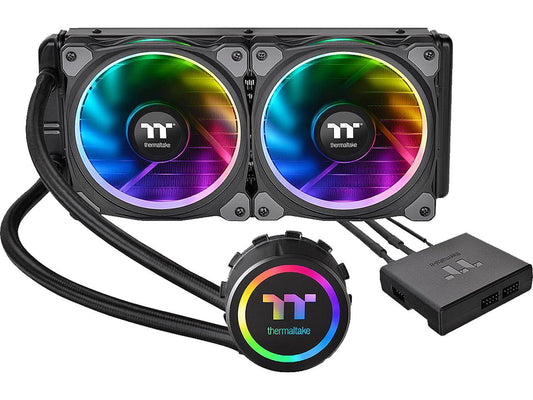 Thermaltake Floe Aio Riing Rgb 240 Tt Premium Edition Pwm Tr4 Lga2066 Ready Liquid Cooling System Cl-W157-Pl12Sw-A