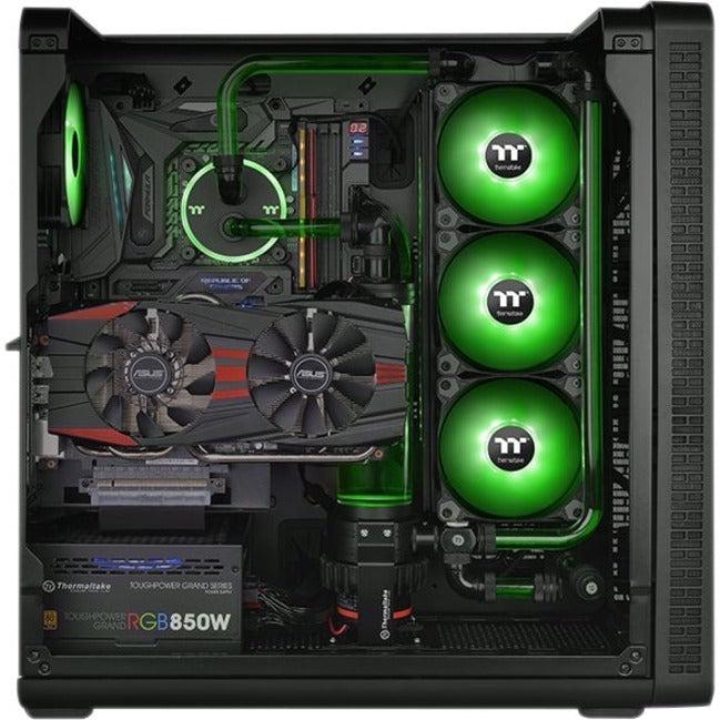 Thermaltake Pure A14 140Mm Green Led Pwm Controlled Hydraulic Bearing High Airflow High Performance Case/Radiator Fan, Cl-F110-Pl14Gr-B