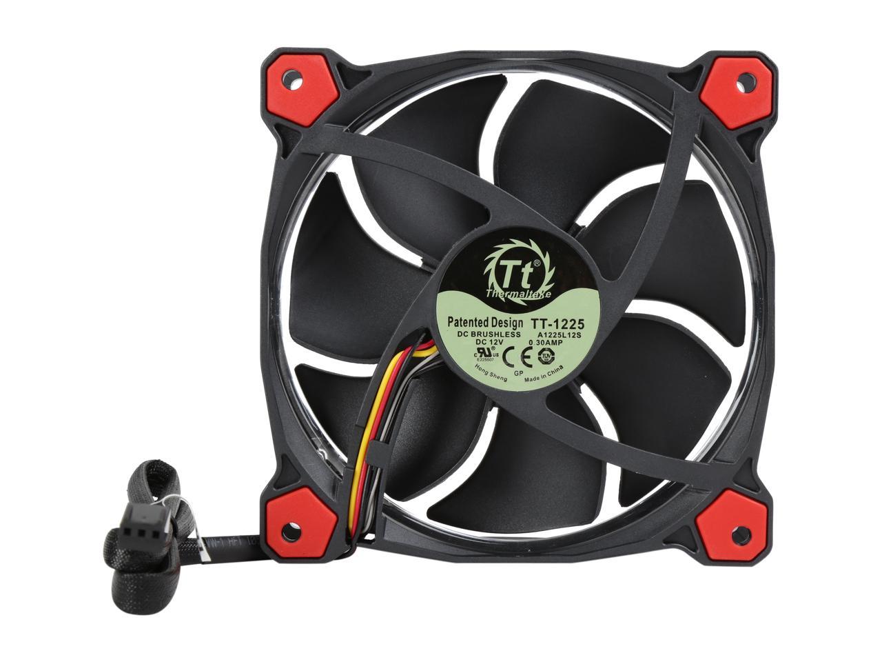 Thermaltake Riing 12 High Static Pressure 120Mm Circular Ring Led Case/Radiator Fan With Anti-Vibration Mounting System - Red - 3 Pks