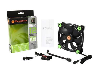 Thermaltake Riing 12 Series High Static Pressure 120Mm Circular Green Led Ring Case/Radiator Fan Cl-F038-Pl12Gr-A