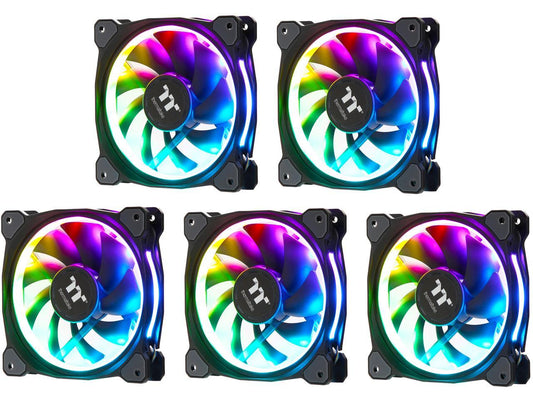 Thermaltake Riing Plus 12 Rgb Radiator Fan Tt Premium Edition (5 Fan Pack) Cl-F054-Pl12Sw-A 120Mm