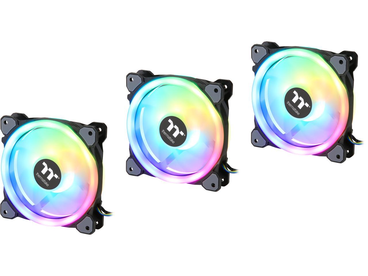 Thermaltake Riing Trio 12 Rgb Radiator Fan Tt Premium Edition (3-Fan Pack) Cl-F072-Pl12Sw-A 120Mm Rgb Led Case Fan