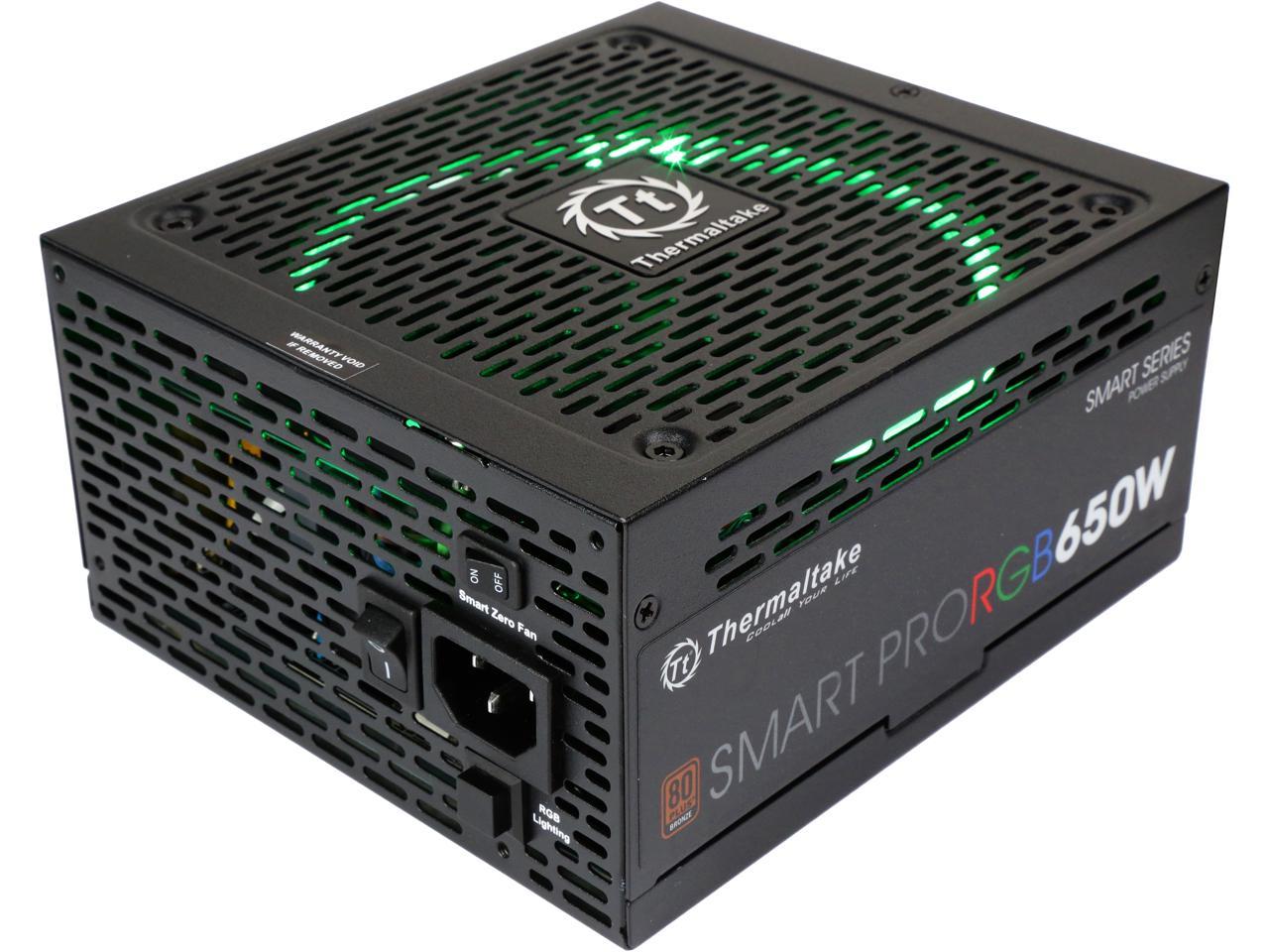 Thermaltake Smart Pro Rgb Ps-Spr-0650Fpcbus-R 650W 80 Plus Bronze Atx12V 2.4 & Eps12V 2.92 Power Supply W/ Active Pfc & Full Modular (Black)