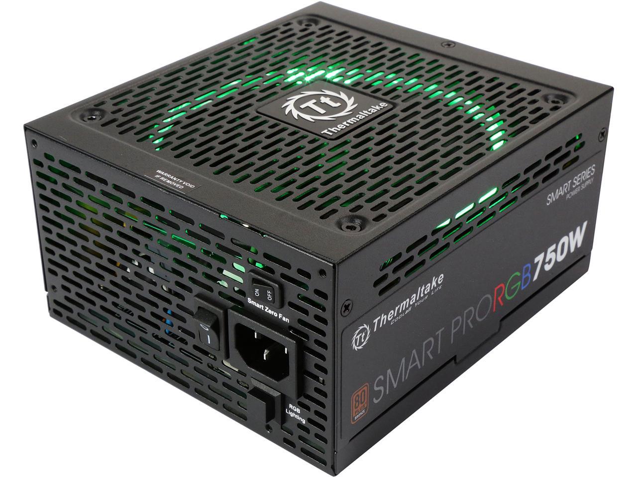 Thermaltake Smart Pro Rgb Ps-Spr-0750Fpcbus-R 750W 80 Plus Bronze Atx12V 2.4 & Eps12V 2.92 Power Supply W/ Active Pfc & Full Modular (Black)