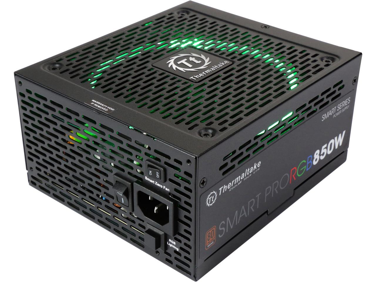 Thermaltake Smart Pro Rgb Ps-Spr-0850Fpcbus-R 850W 80 Plus Bronze Atx12V 2.4 & Eps12V 2.92 Power Supply W/ Active Pfc & Full Modular (Black)