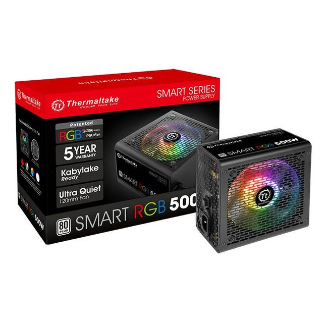 Thermaltake Smart Rgb Ps-Spr-0500Nhfawu-1 500W 80 Plus Atx12V 2.3 Power Supply W/ Active Pfc (Black)