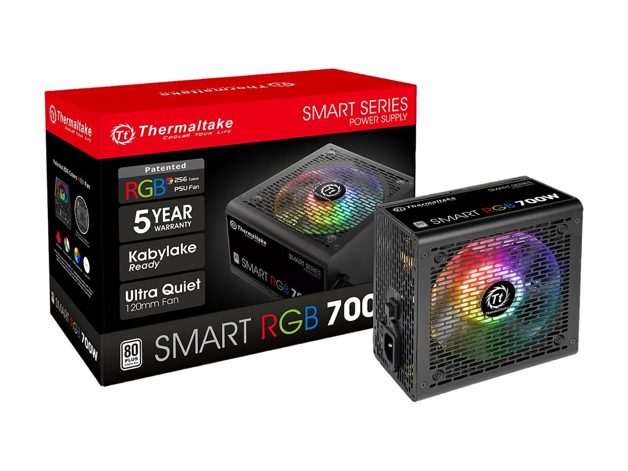 Thermaltake Smart Rgb Ps-Spr-0700Nhfawu-1 700W 80 Plus Atx12V 2.3 Power Supply W/ Active Pfc (Black)