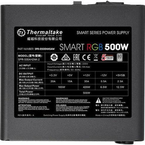 Thermaltake Smart Rgb Ps-Spr-0500Nhfawu-1 500W 80 Plus Atx12V 2.3 Power Supply W/ Active Pfc (Black)