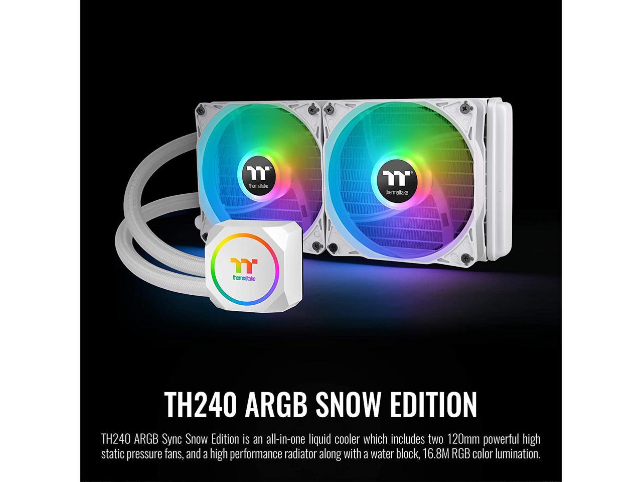 Thermaltake Th240 Argb Snow Edition Amd/Intel Lga1200 Ready All-In-One Liquid Cooling System 240Mm