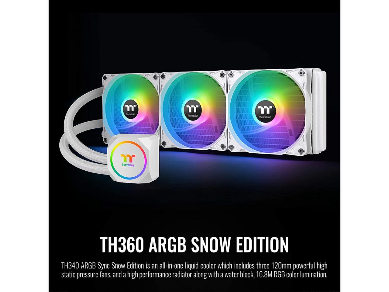 Thermaltake Th360 Argb Snow Edition Amd /Intel Lga1200 Ready All-In-One Liquid Cooling System