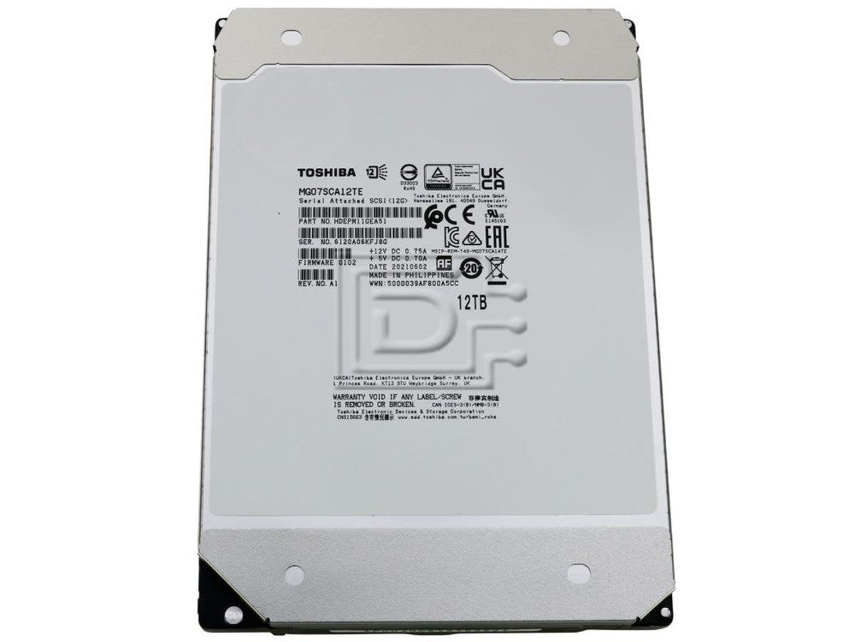 Toshiba-Imsourcing Mg07Sca 12 Tb Hard Drive - 3.5" Internal - Sas (12Gb/S Sas)