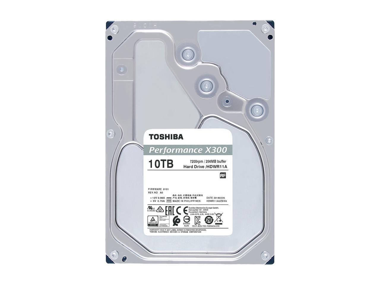 Toshiba X300 10Tb Performance & Gaming Internal Hard Drive 7200 Rpm Sata 6Gb/S 256Mb Cache 3.5 Inch - Hdwr11Axzsta (Retail Package)