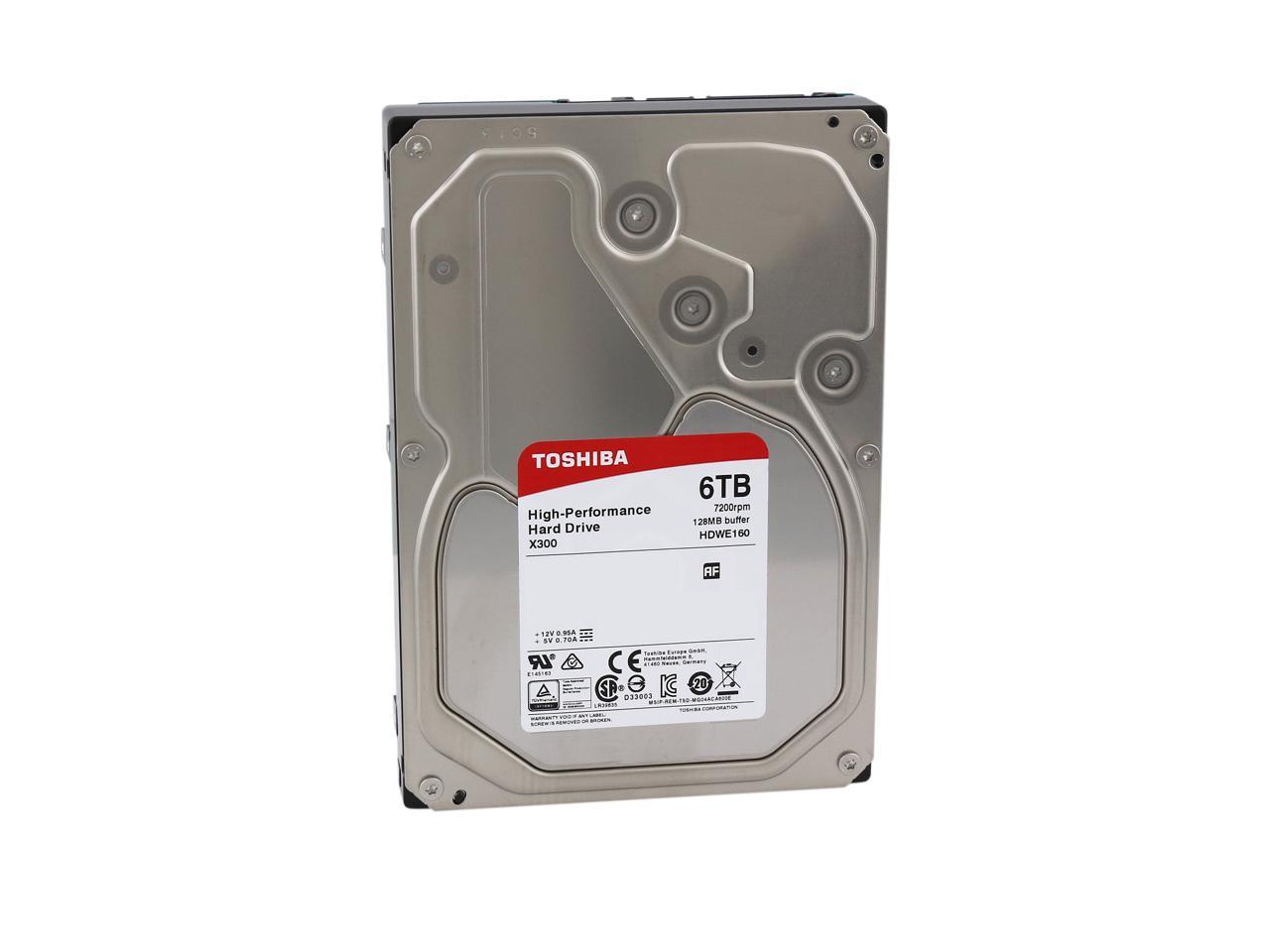 Toshiba X300 6Tb Performance & Gaming Internal Hard Drive 7200 Rpm Sata 6Gb/S 128Mb Cache 3.5 Inch - Hdwe160Xzsta (Retail Package)