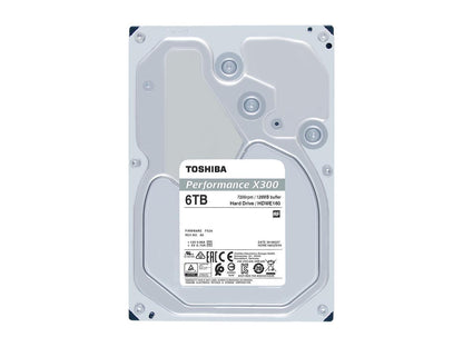 Toshiba X300 6Tb Performance & Gaming Internal Hard Drive 7200 Rpm Sata 6Gb/S 128Mb Cache 3.5 Inch - Hdwe160Xzsta (Retail Package)