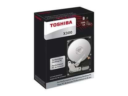 Toshiba X300 8Tb Performance & Gaming Internal Hard Drive 7200 Rpm Sata 6Gb/S 128Mb Cache 3.5 Inch - Hdwf180Xzsta (Retail Package)