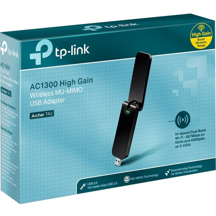 Tp-Link Archer T4U - Ieee 802.11Ac Dual Band Wi-Fi Adapter For Desktop Computer/Notebook