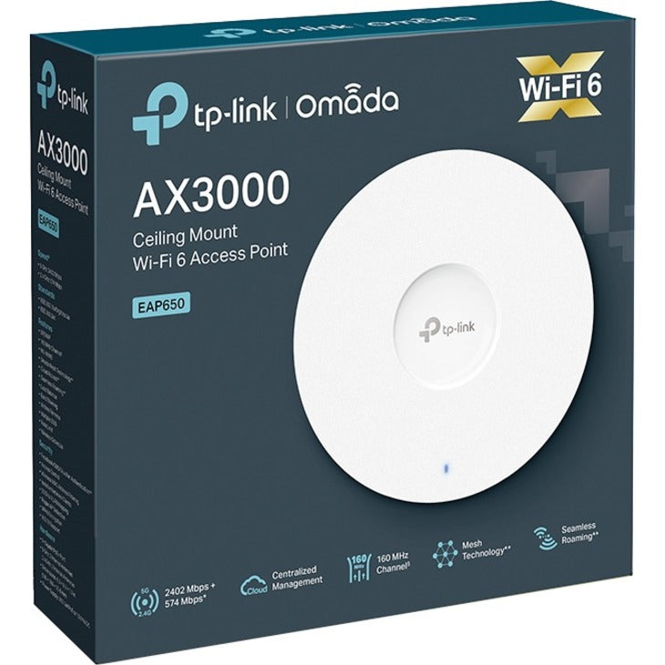 Tp-Link Eap650 Dual Band Ieee 802.11 A/B/G/N/Ac/Ax 2.93 Gbit/S Wireless Access Point