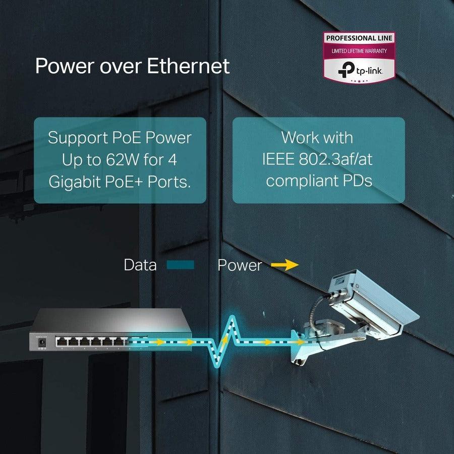 Tp-Link Tl-Sg2008P - Jetstream 8-Port Gigabit Smart Managed Poe Switch - Limited Lifetime Protection