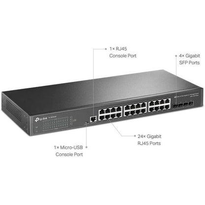 Tp-Link Tl-Sg3428 - 24 Port Gigabit Switch With 4 Sfp Slots - Limited Lifetime Protection