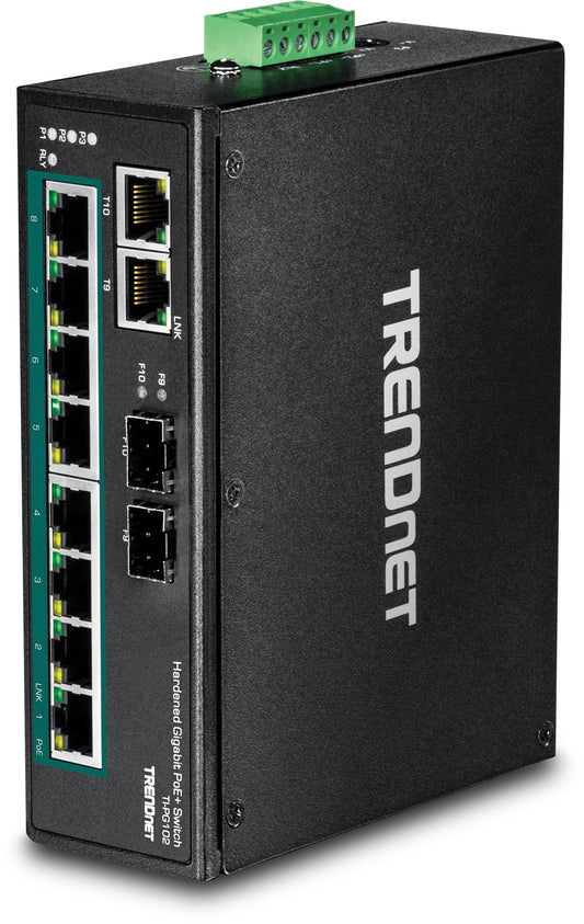 Trendnet Ti-Pg102 Network Switch Unmanaged Gigabit Ethernet (10/100/1000) Power Over Ethernet (Poe) Black