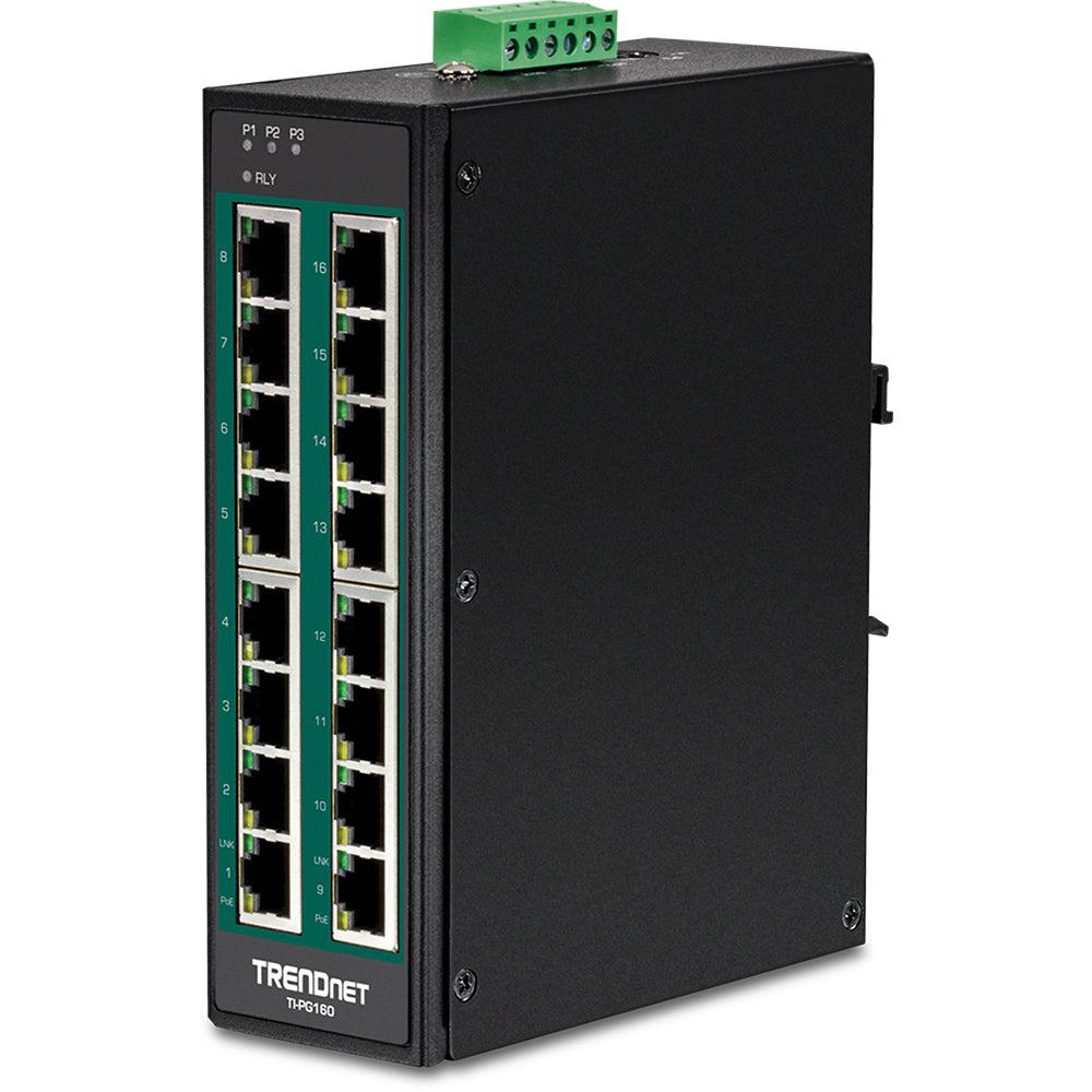 Trendnet Ti-Pg160 Network Switch Unmanaged Gigabit Ethernet (10/100/1000) Power Over Ethernet (Poe) Black