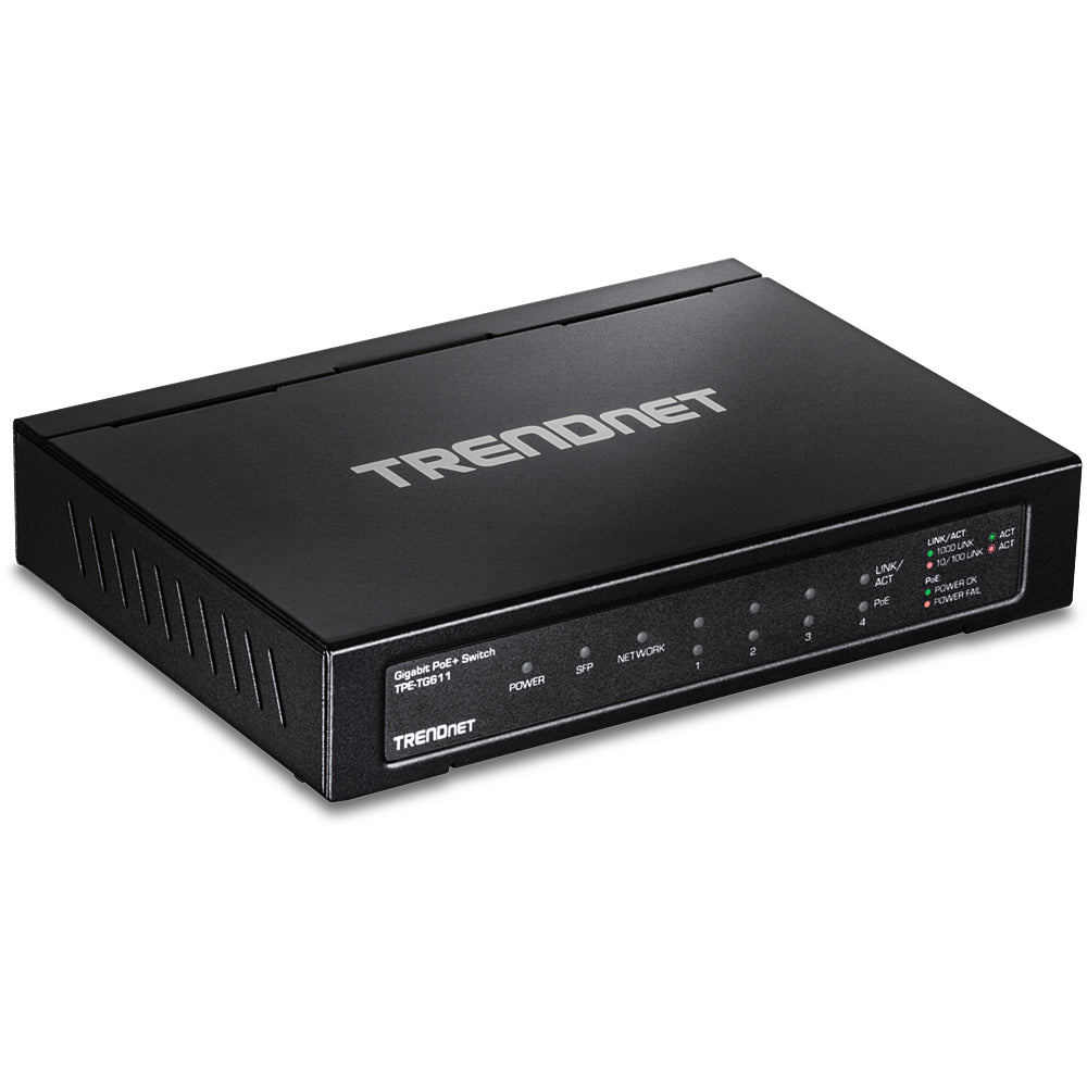 Trendnet Tpe-Tg611 Network Switch Gigabit Ethernet (10/100/1000) Power Over Ethernet (Poe) Black